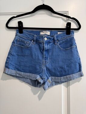 PacSun Blue Cuffed Denim Shorts